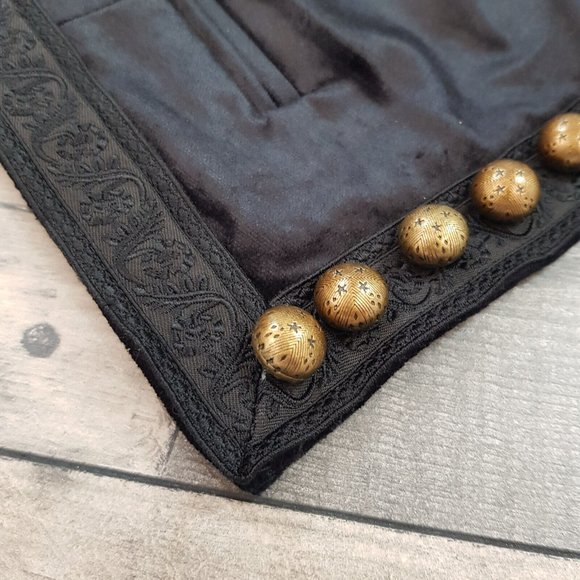 Free People Cindy Vest Waistcoat Top XS UK 6 Black Velvet Tie Event Formal BN - Picture 4 of 12